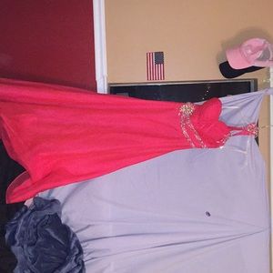 coral pink prom dress/homecoming